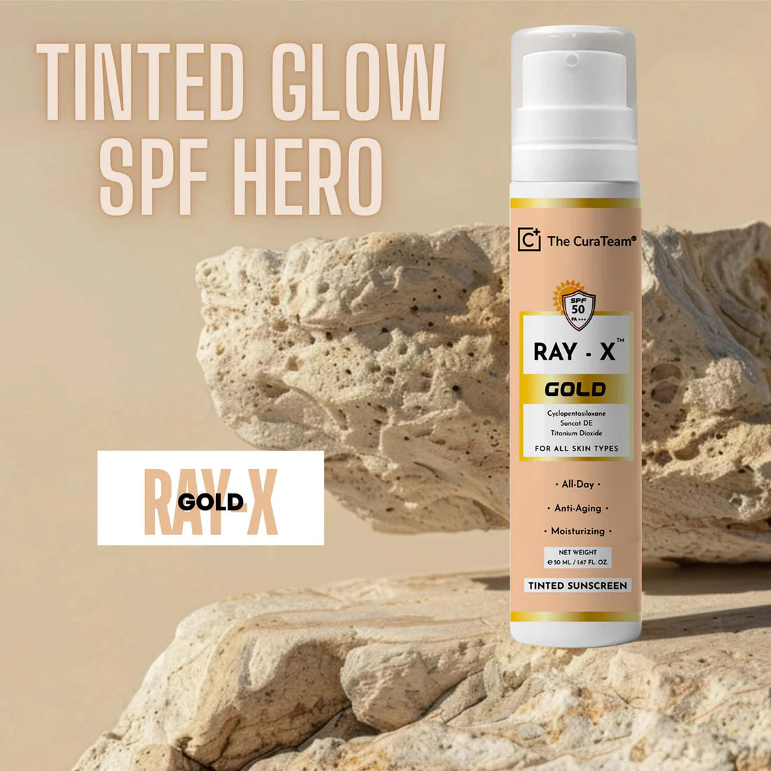 RAY-X™ GOLD Tinted + Foundation Sunscreen 50 SPF PA+++